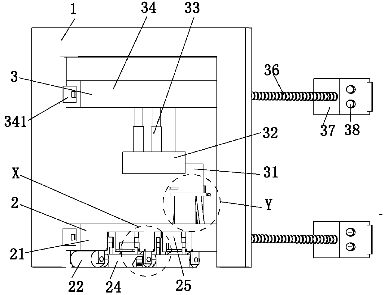 Installation pre-positioning and checking device for paint-free door