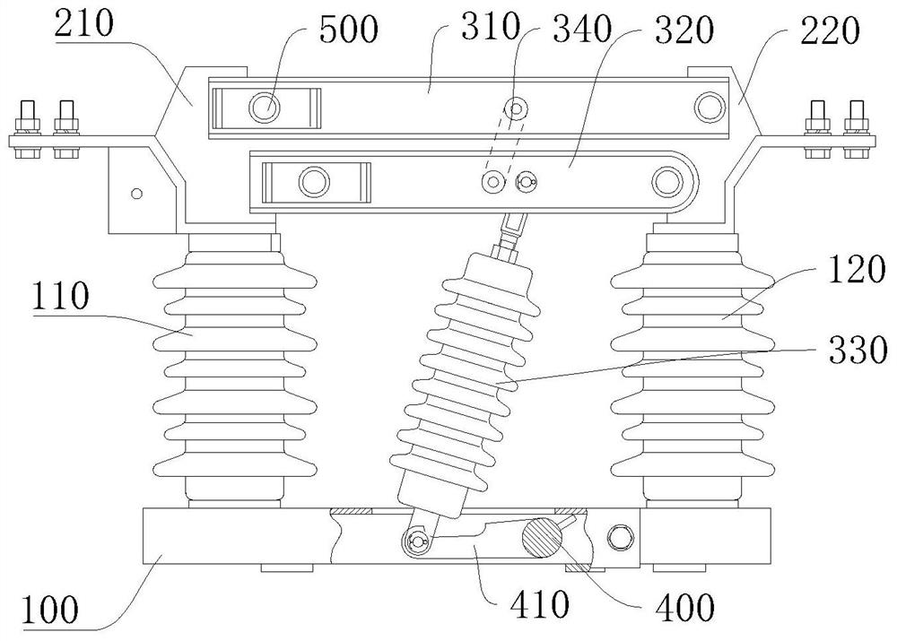 Double-column vertical opening type ice melting isolation switch