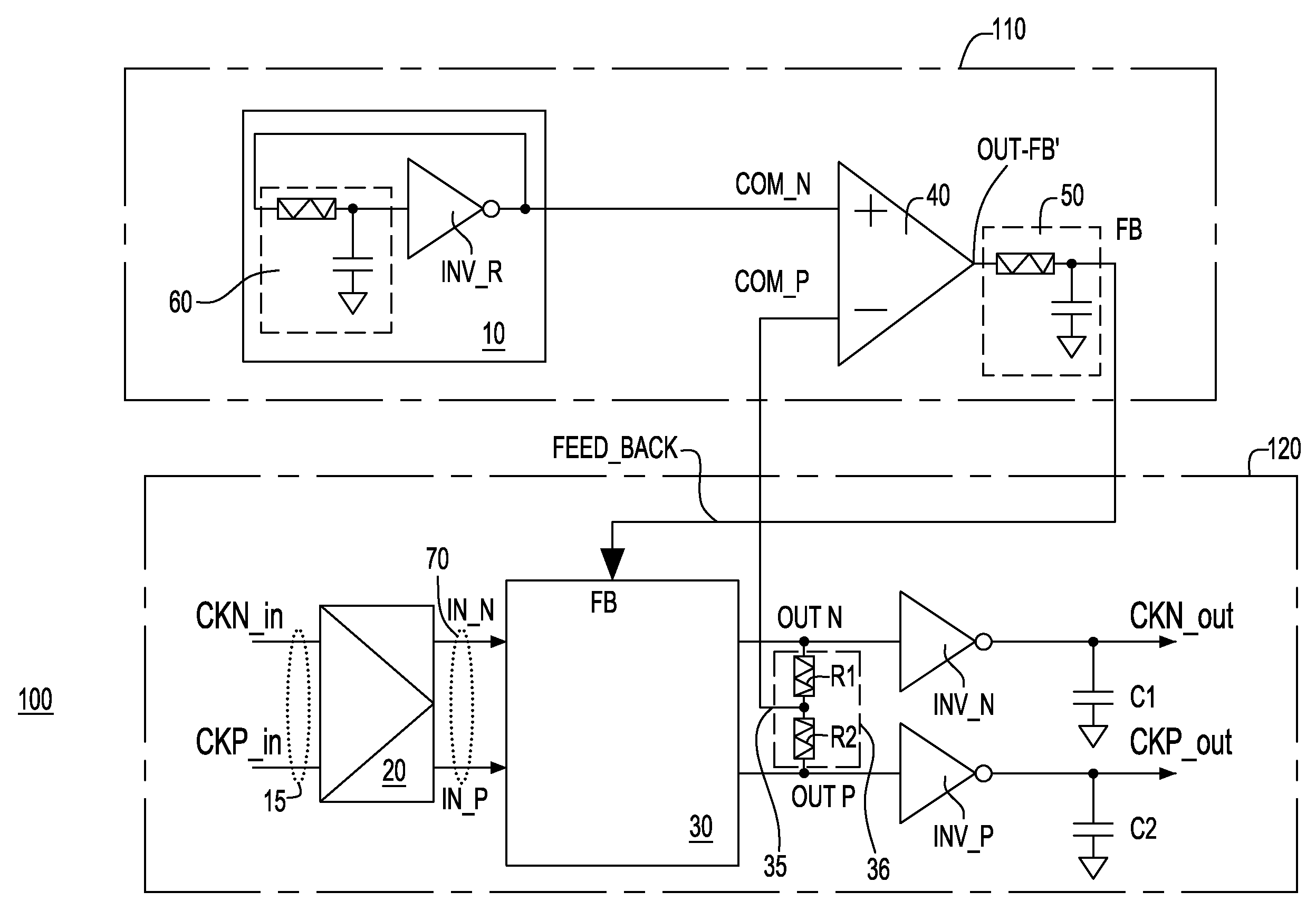 CML to CMOS signal converter