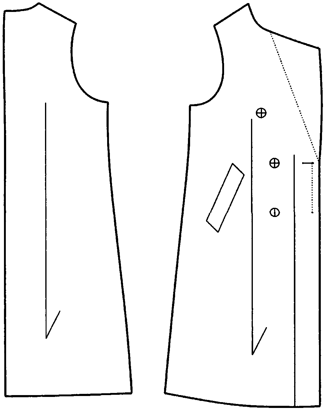 Pattern-making and sleeve-matching method for non-deviated rotator cuff clothing