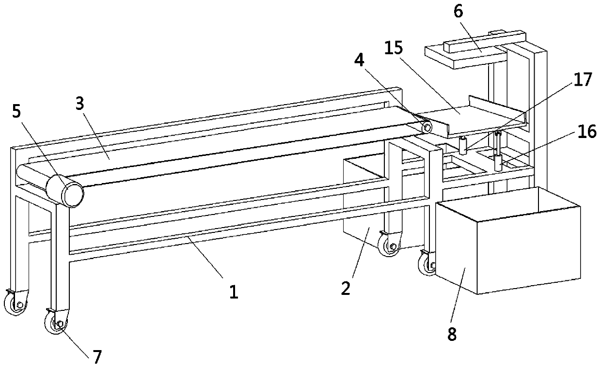 Conveying device for food detection