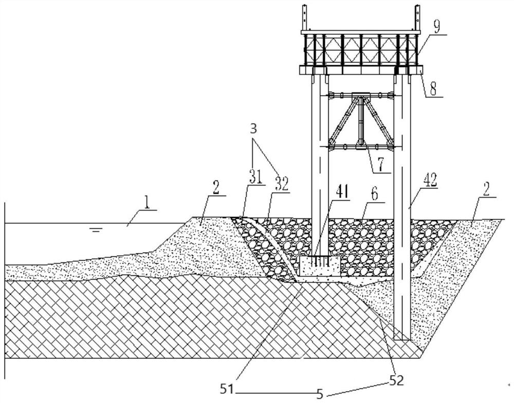 Construction method suitable for mountain river rock stratum surface bridge foundation
