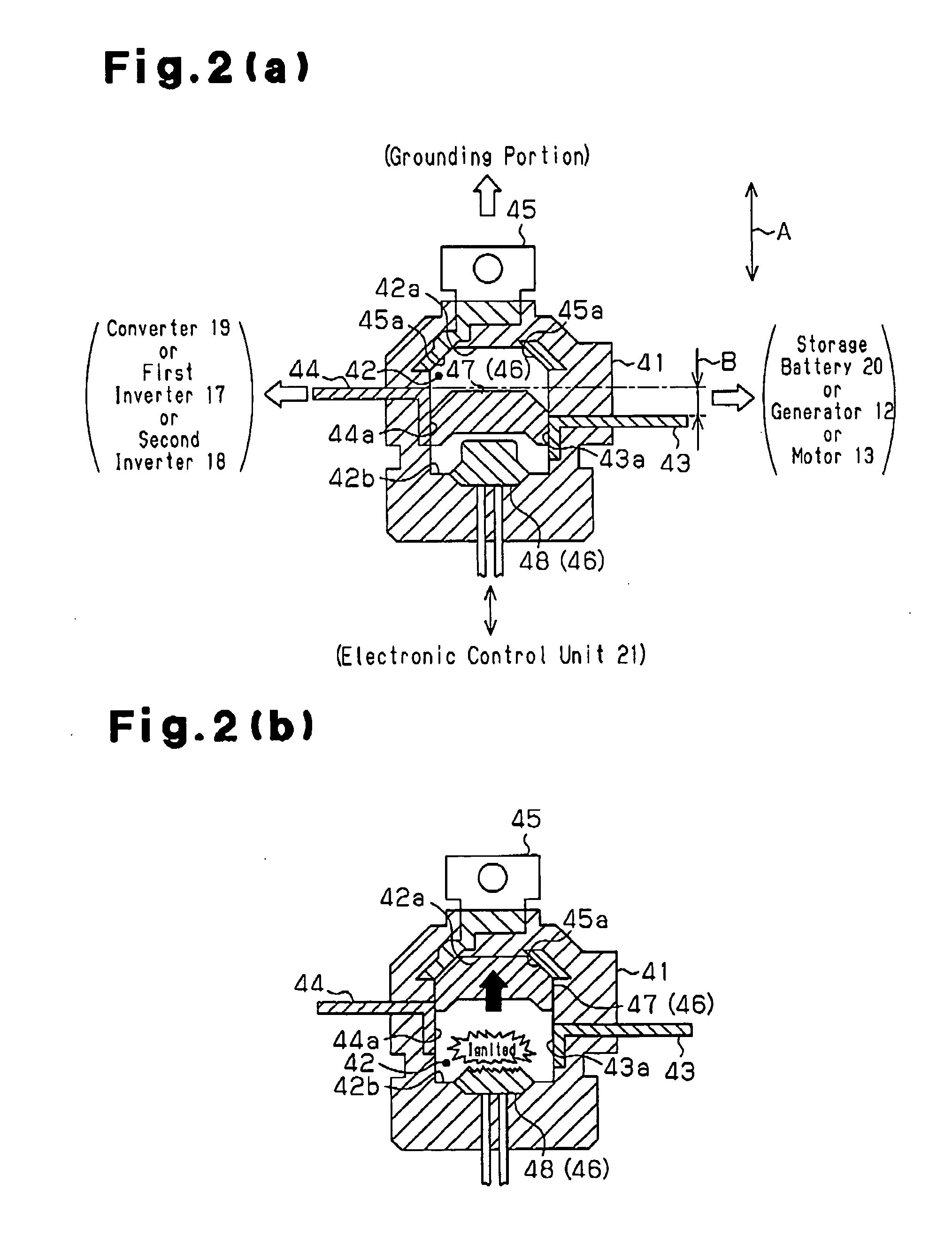 Electric circuit breaker apparatus for vehicle