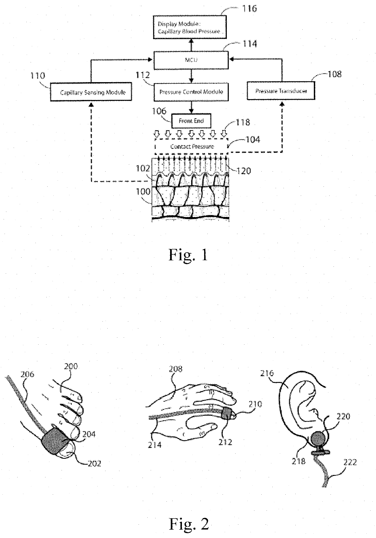 Devices and methods for non-invasive capillary blood pressure measurement