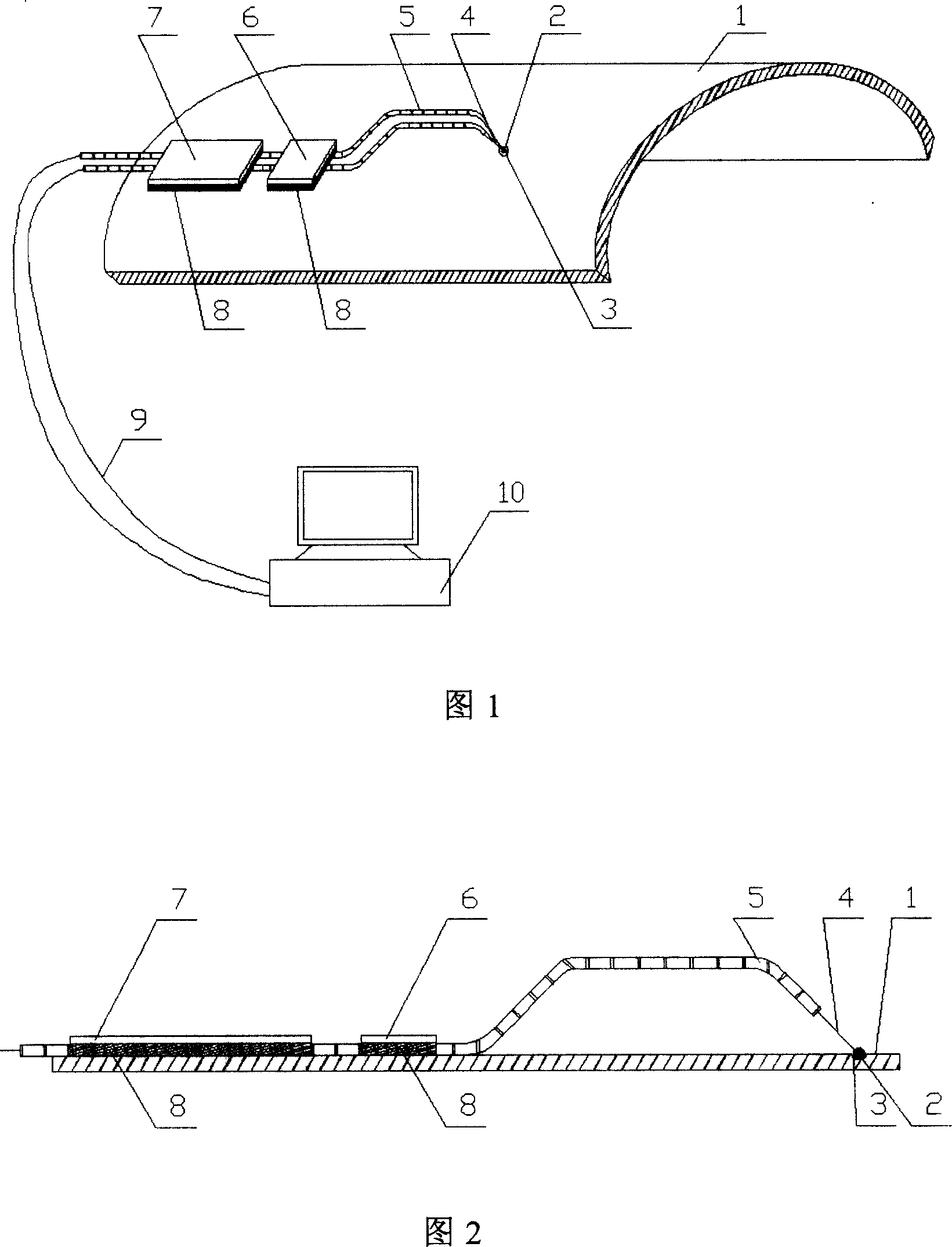 Carbon-fiber composite material high-speed air-craft rectifying cover surface transient temperature measuring apparatus