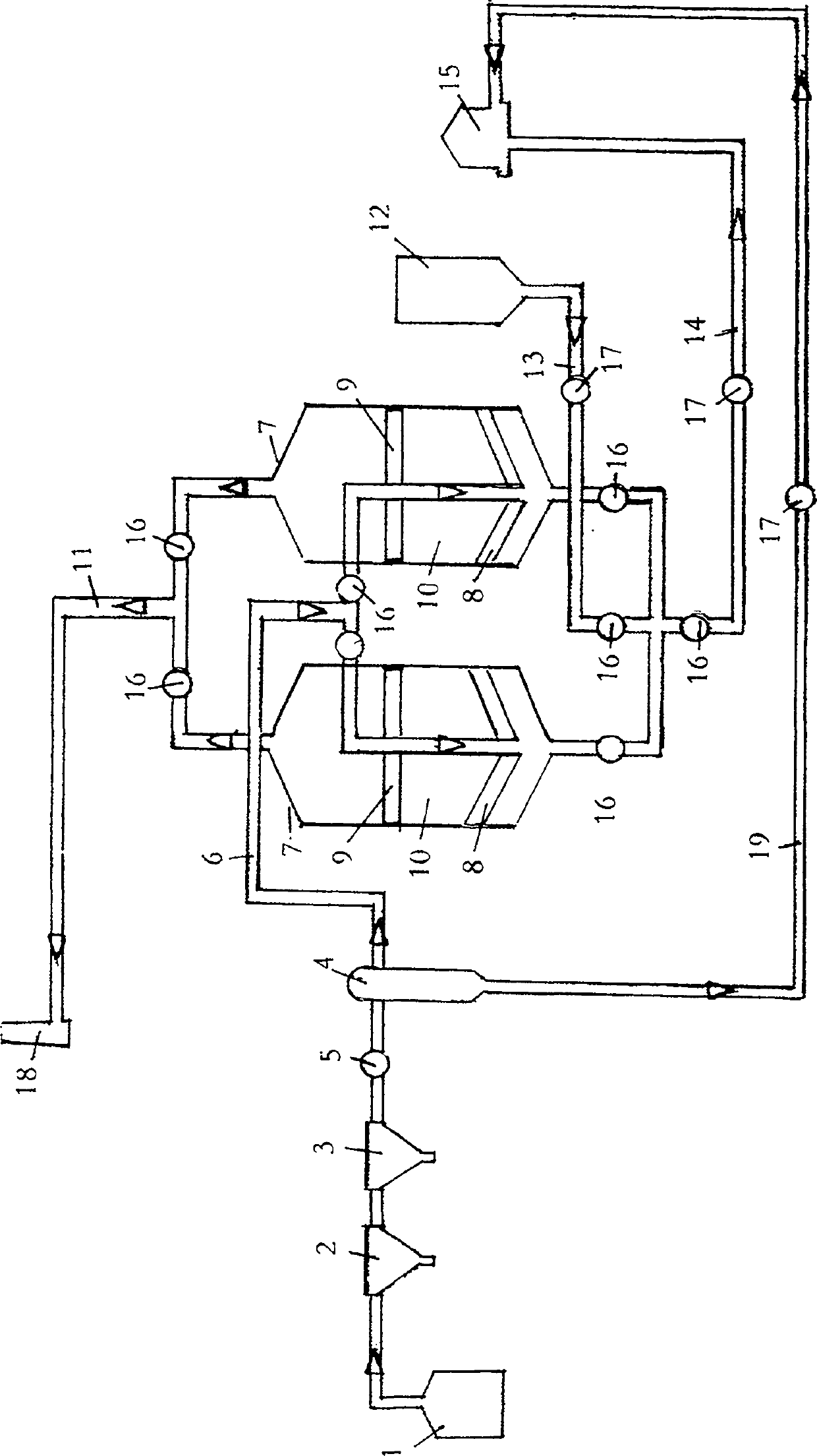 Coal-fired power plant flue gas sulfur dioxide catalytic desulfurization production and technical flow