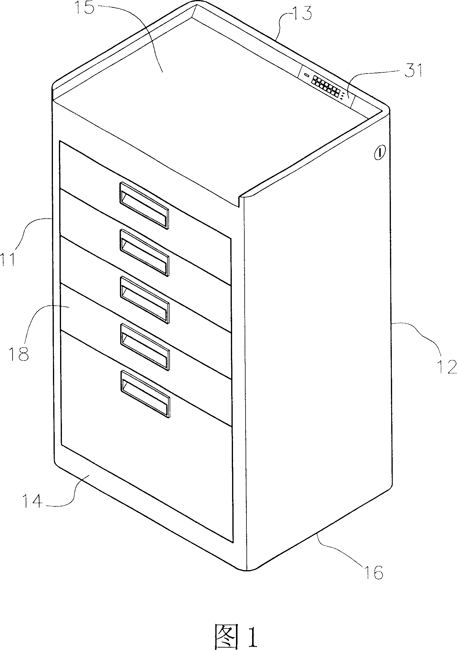 Electronic lock controlled cabinet