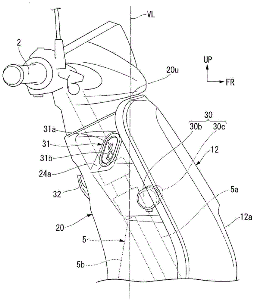 Vehicle forepart structure of saddle-riding type vehicle
