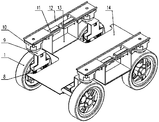Omnidirectional totally driven mobile robot chassis with independent suspensions