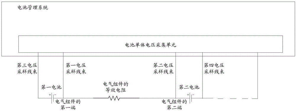 Battery voltage detecting method, equipment and device and battery management system