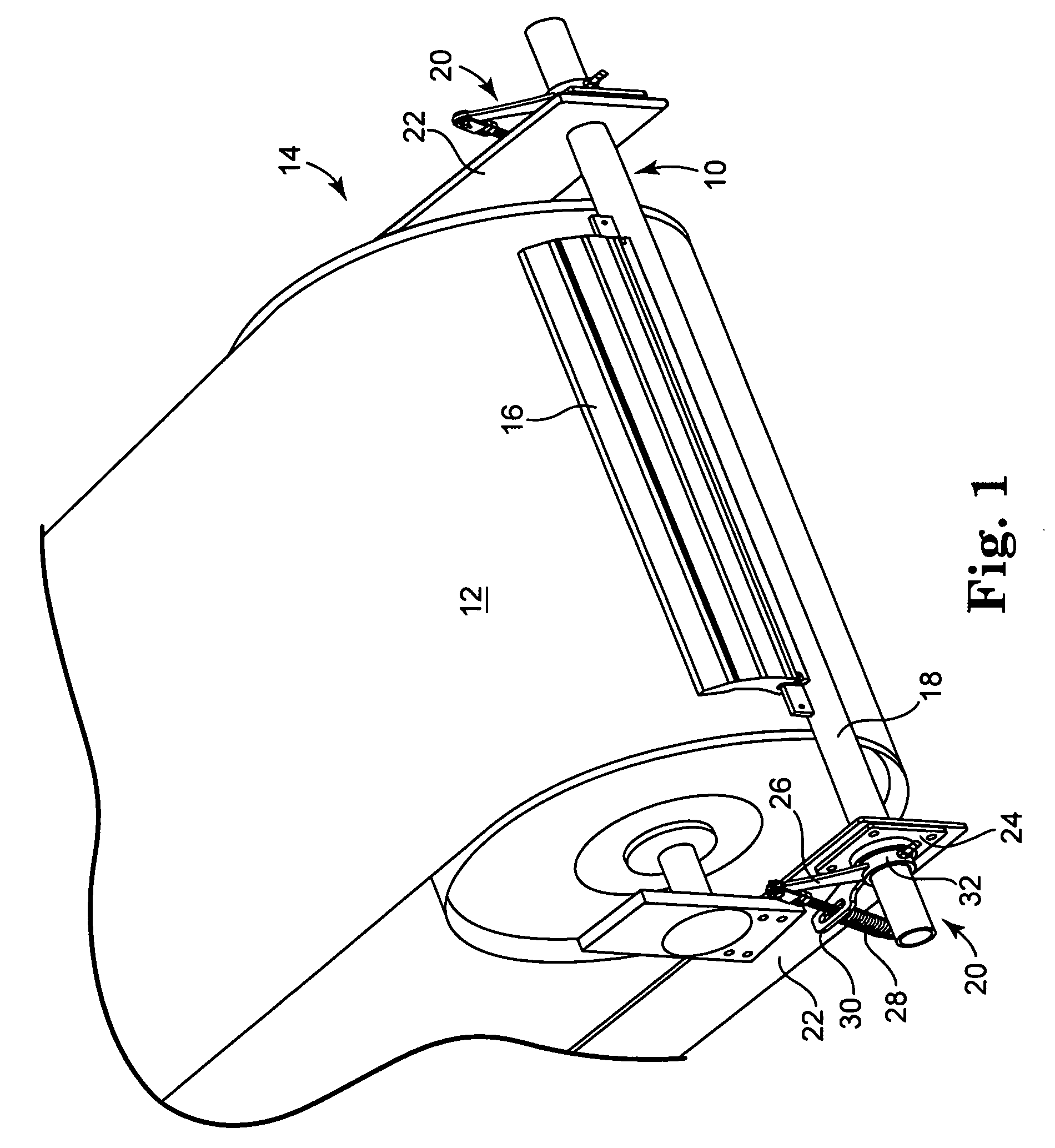 Belt scraper tensioning assembly