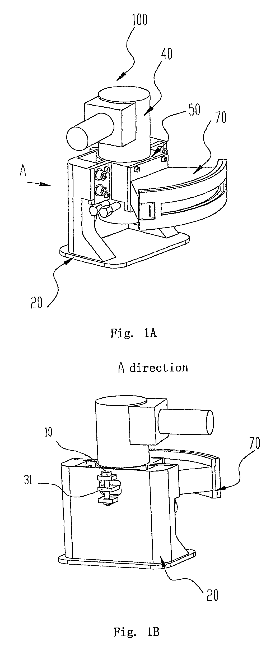 Adjusting positioner for radiation device