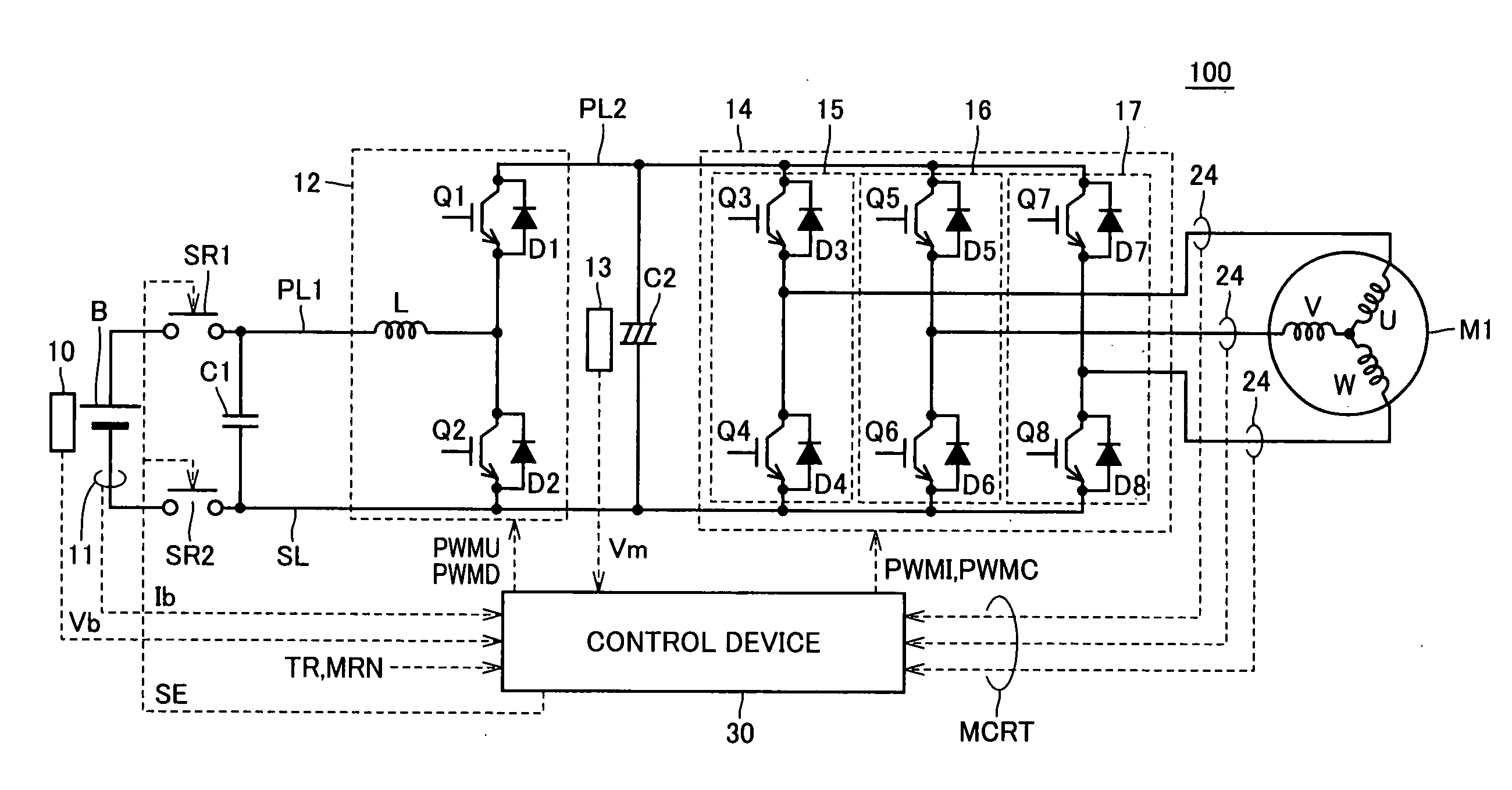 Voltage conversion apparatus, power output apparatus, and control method of voltage converter