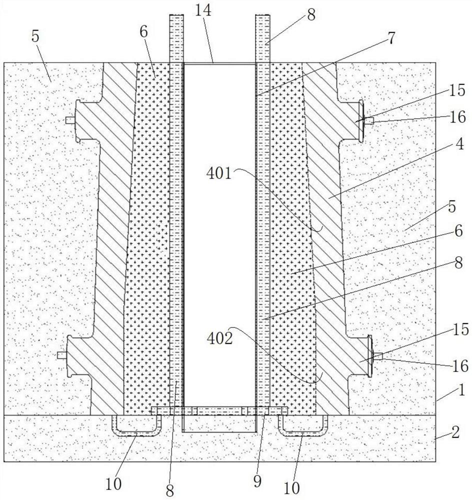 Modeling structure and casting method for manufacturing large floating type ingot mold