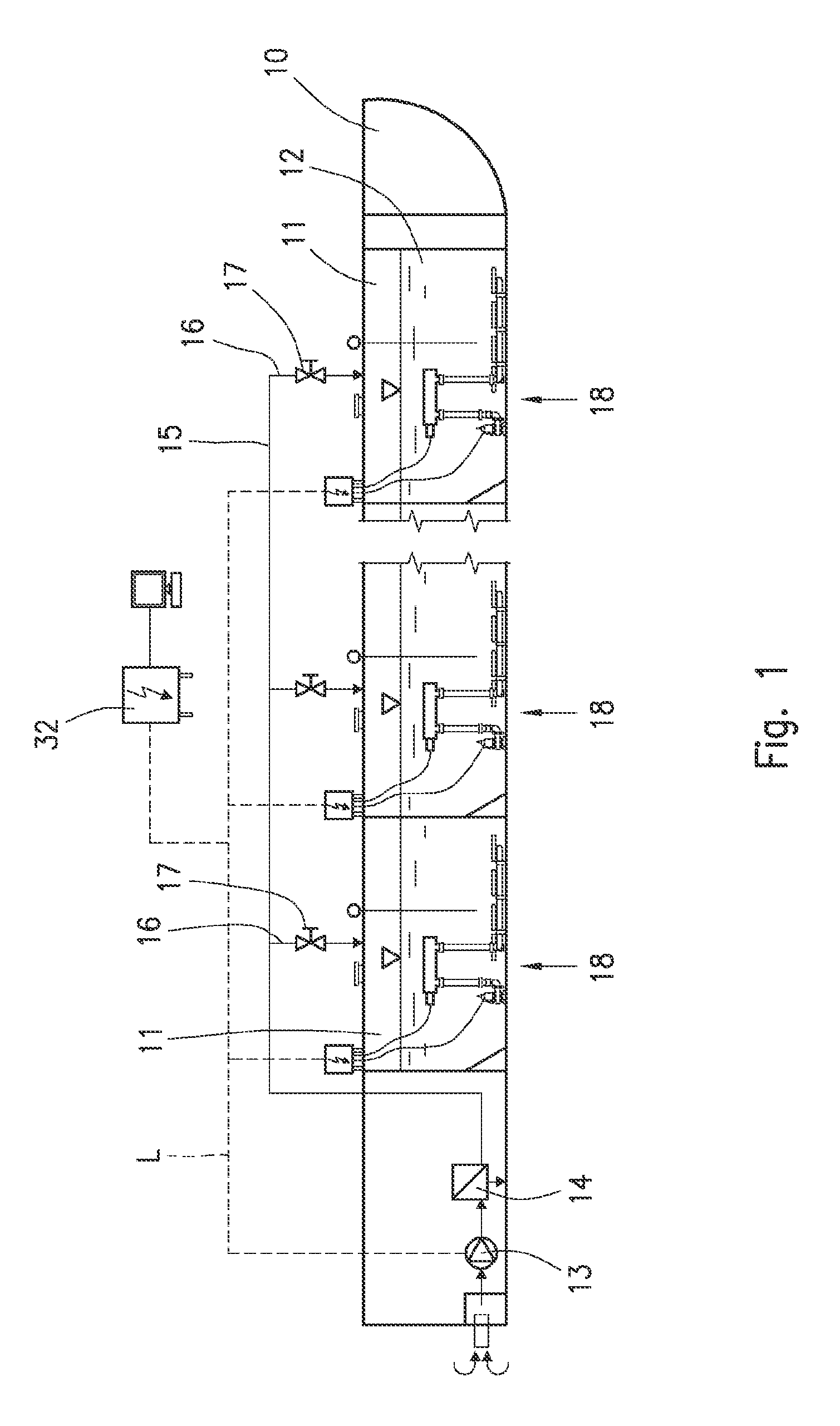 Method and a modular system for onboard treatment of ballast water