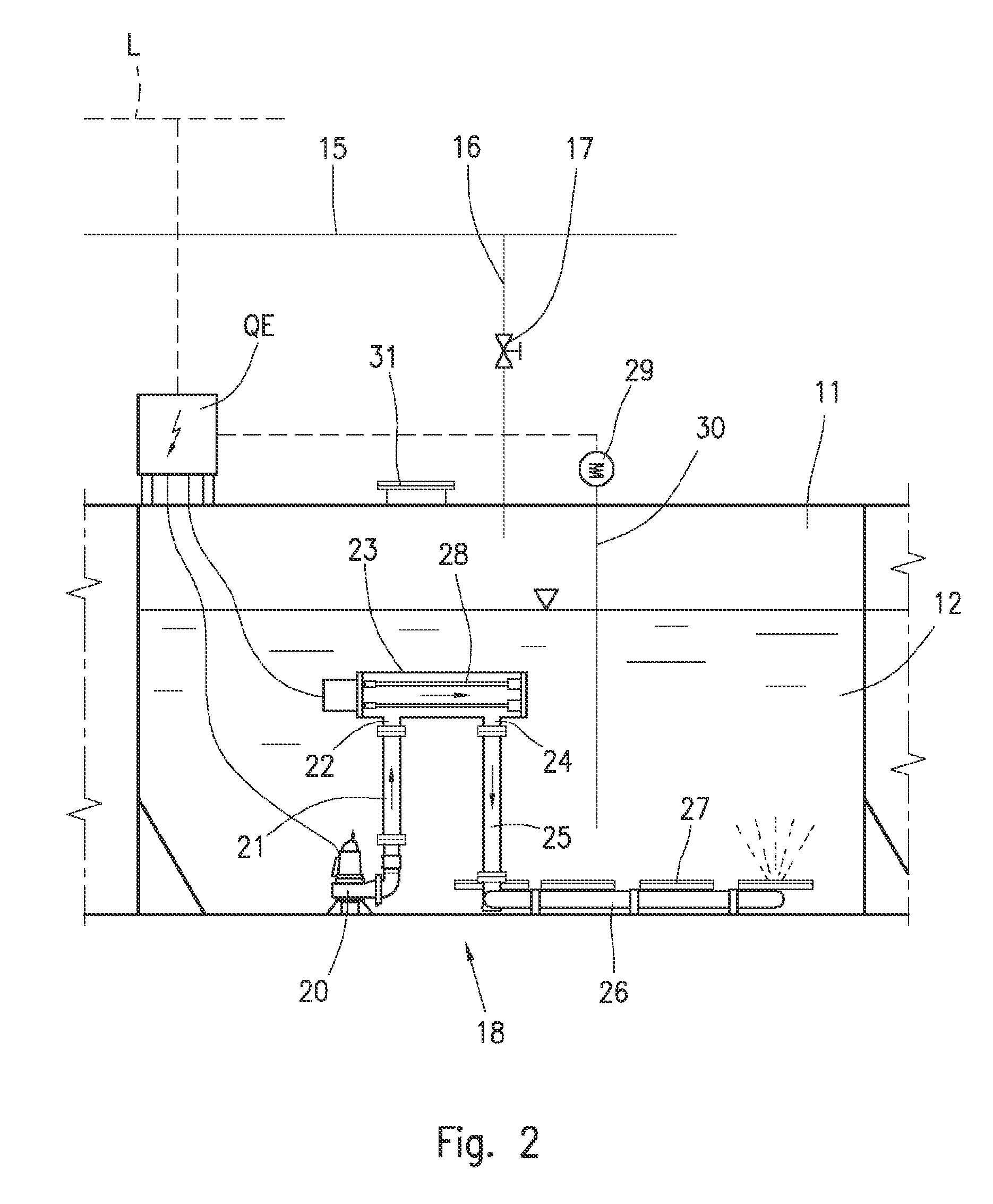 Method and a modular system for onboard treatment of ballast water