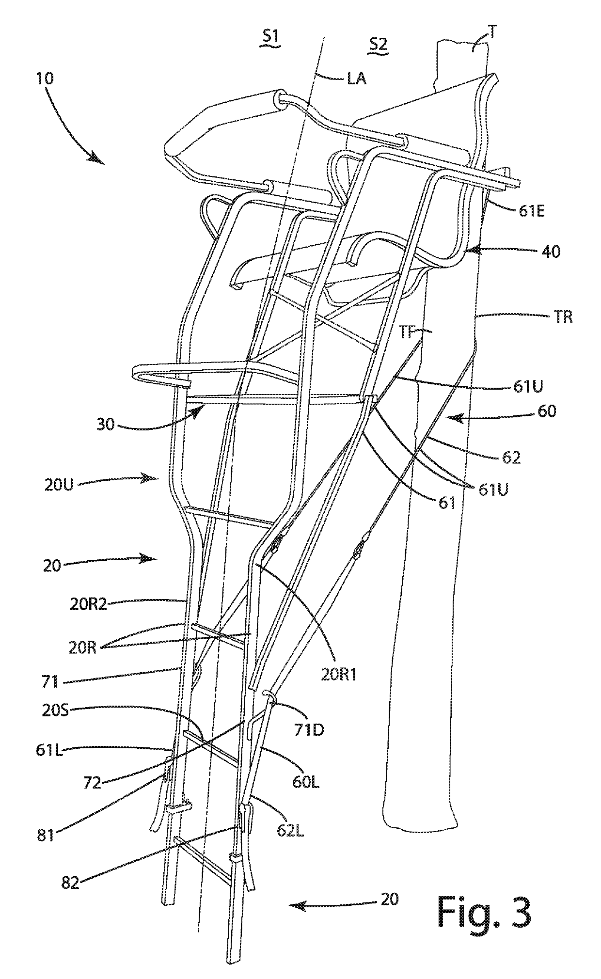 Ladder stand and related method of use
