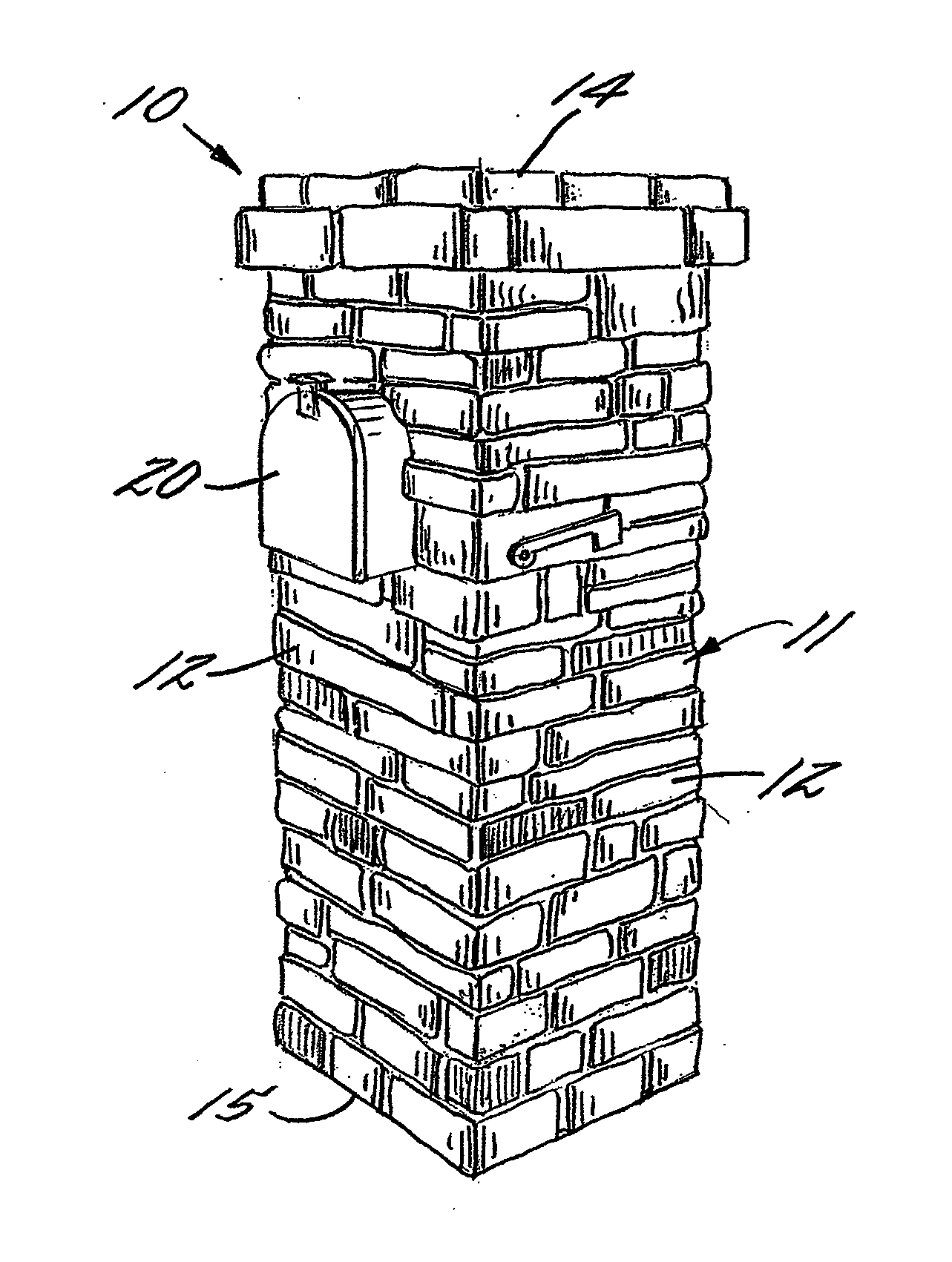 Simulated Stone or Brick Column and Method of Fabricating Same