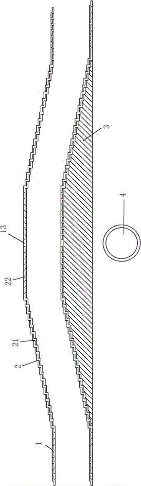 Damping structure of up-down cross tunnel and construction method thereof