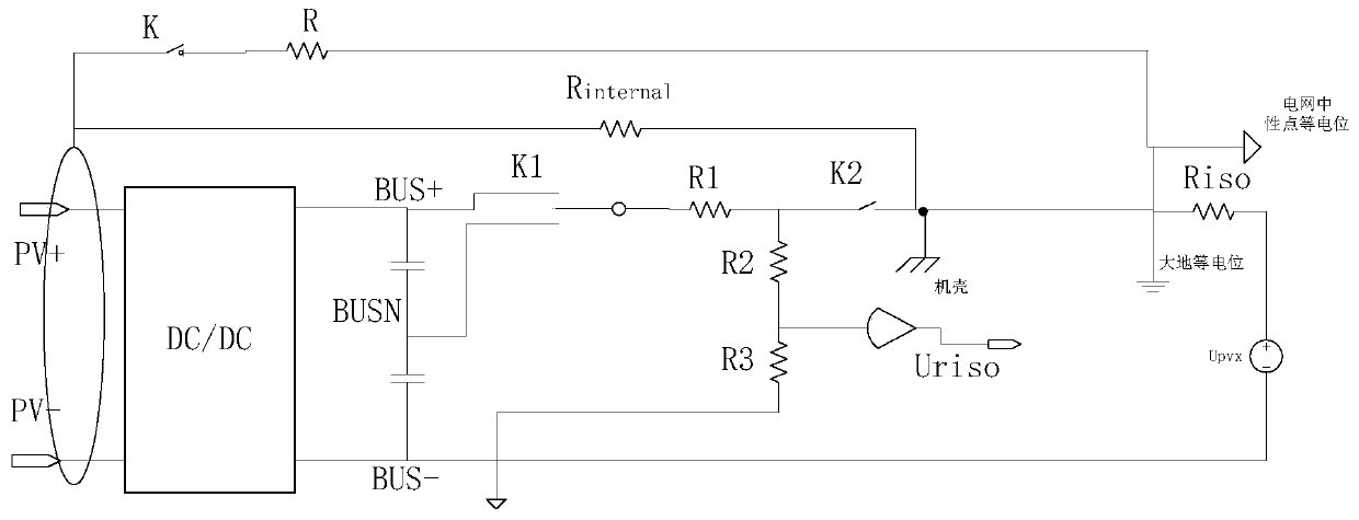 Insulation impedance detection circuit and method for non-isolated photovoltaic inverter