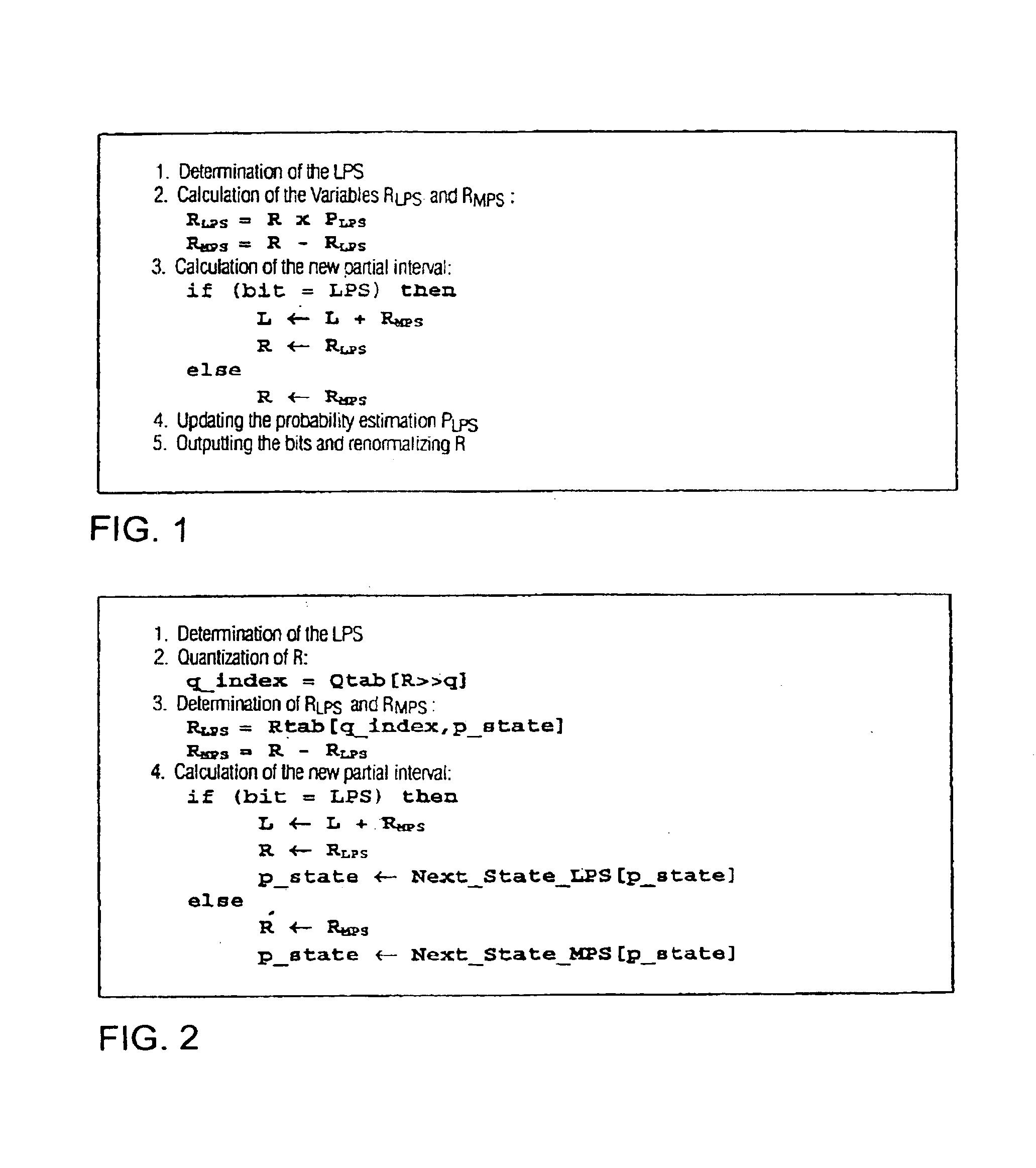 Method and arrangement for arithmetic encoding and decoding binary states and a corresponding computer program and a corresponding computer-readable storage medium