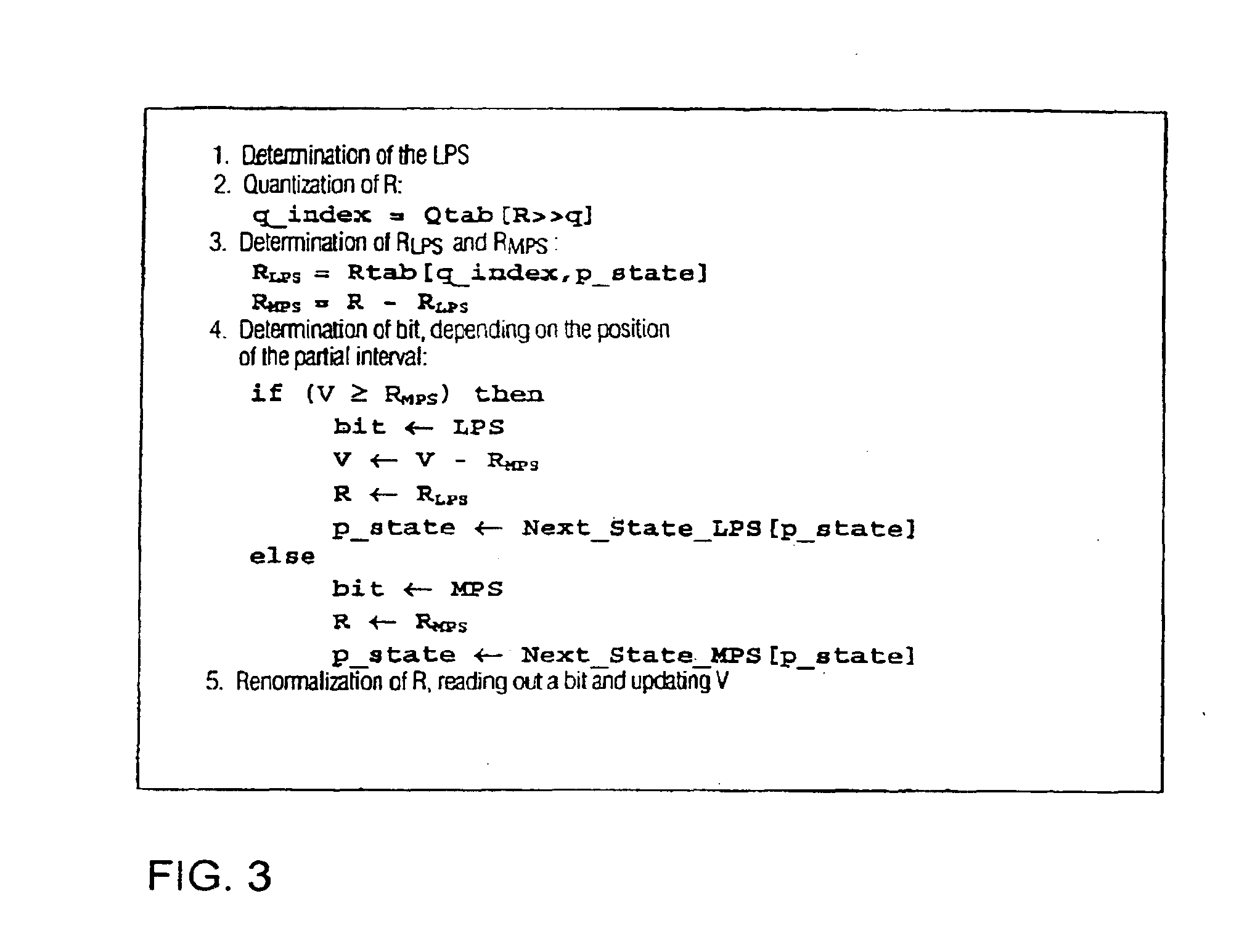Method and arrangement for arithmetic encoding and decoding binary states and a corresponding computer program and a corresponding computer-readable storage medium