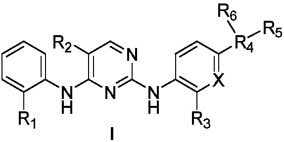 2,4-diarylaminopyrimidine derivative as well as preparation method and application thereof