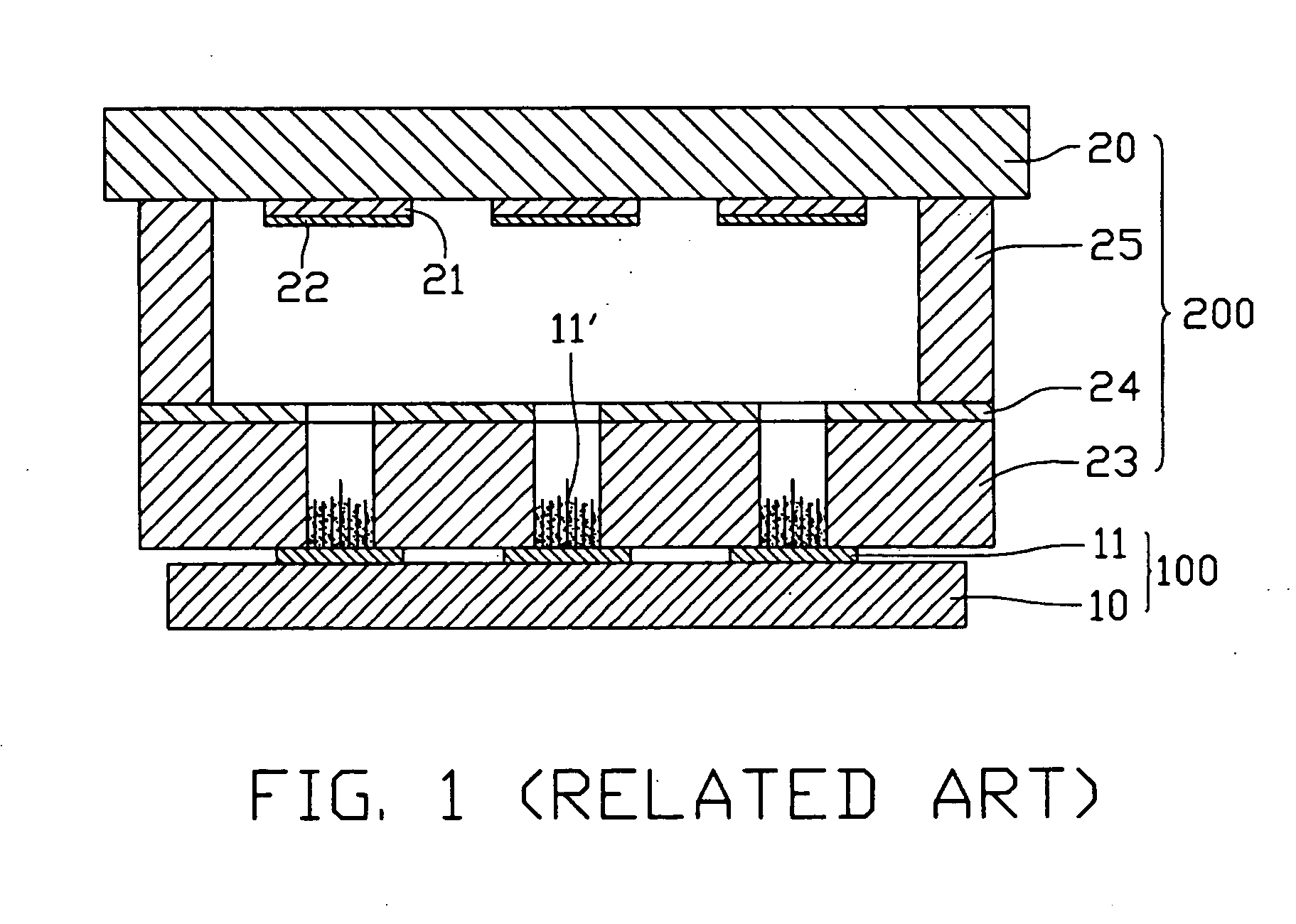 Field emission device with carbon nanotubes