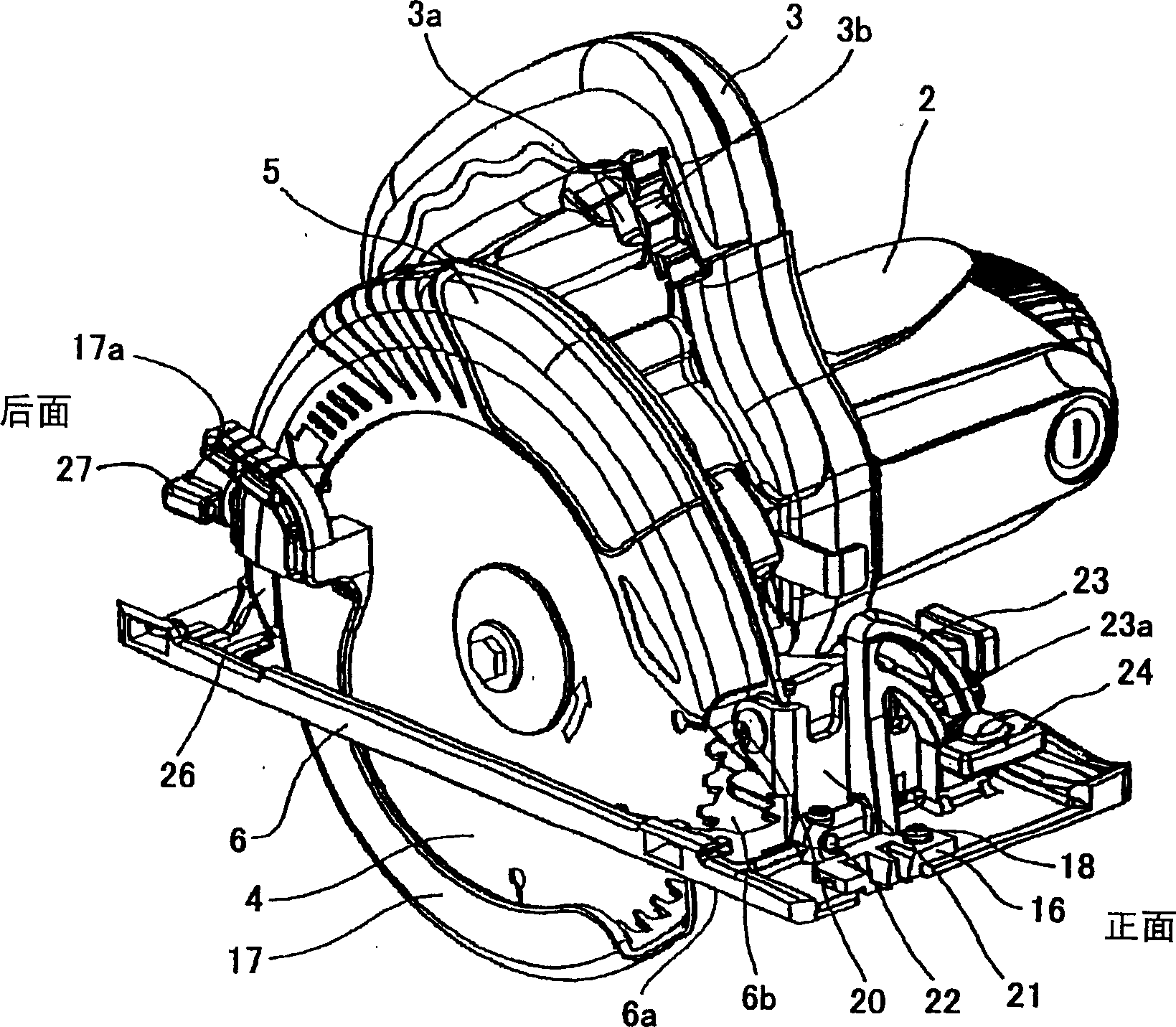 Portable electric cutting device with blower mechanism