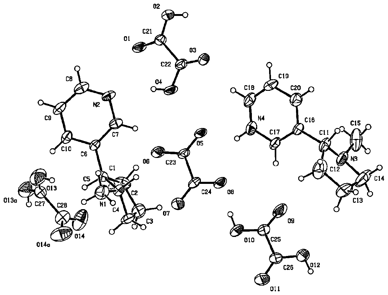 Nicotine-oxalate compound crystal and application thereof