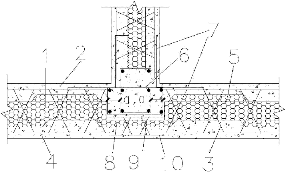 Steel wire net frame composite heat-insulation sandwich wall board node and construction method thereof