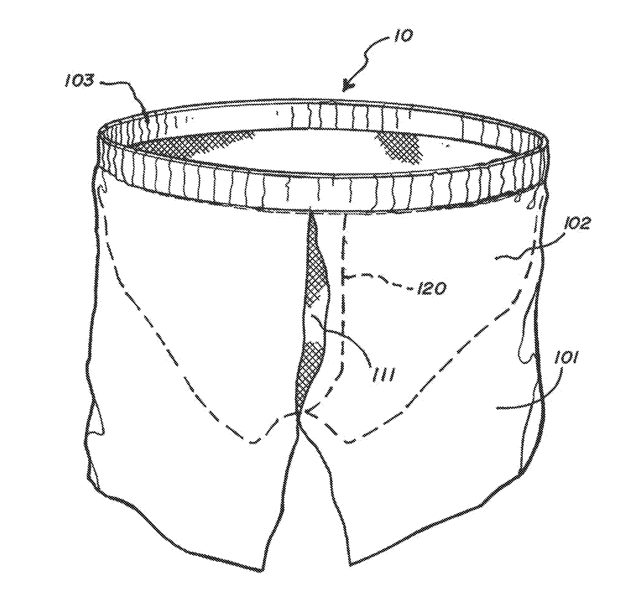 Boxer short with integrated liner containing a double fly