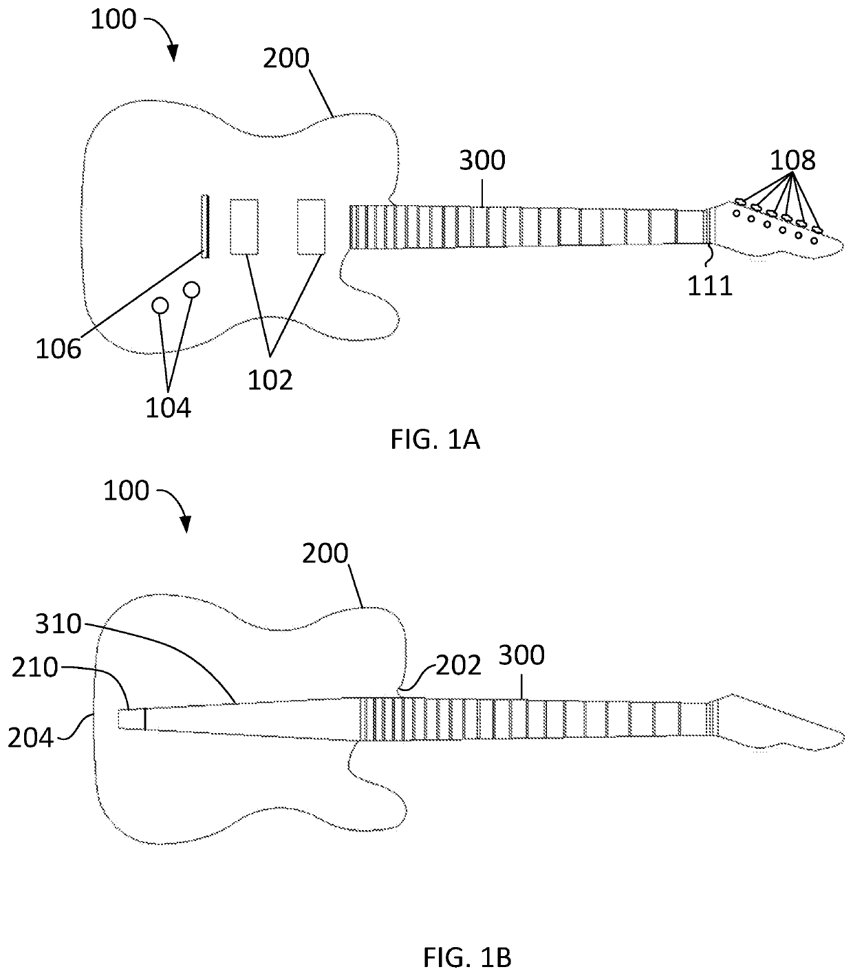 Guitar neck and body joint