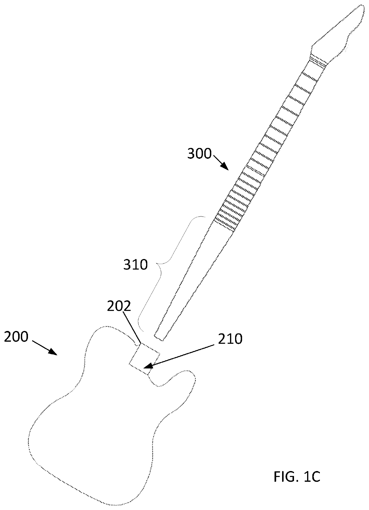 Guitar neck and body joint