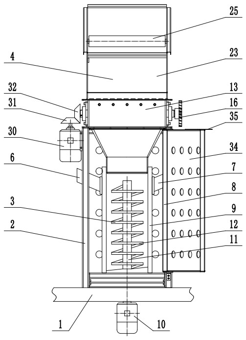 Anti-corrosion concrete filling base material production device