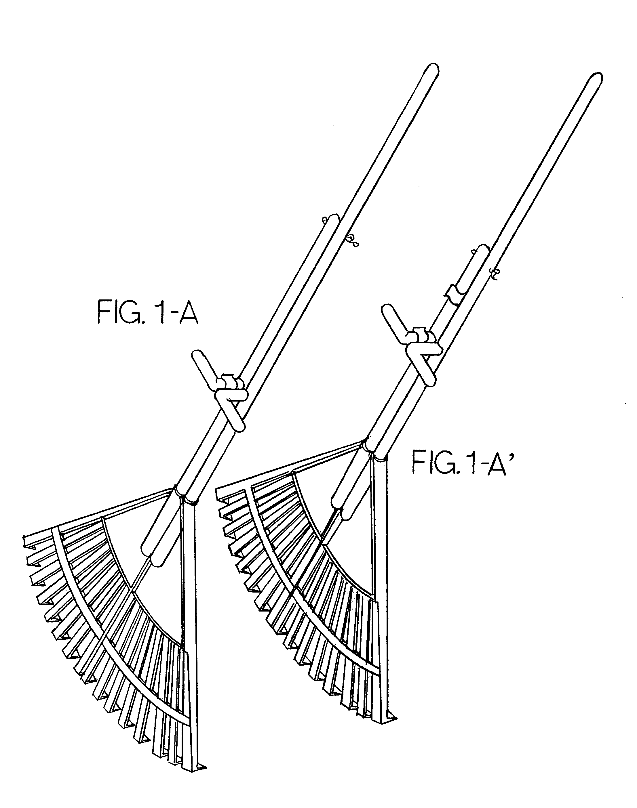 Picking rake with dual handles and dual rake heads for gathering and picking material