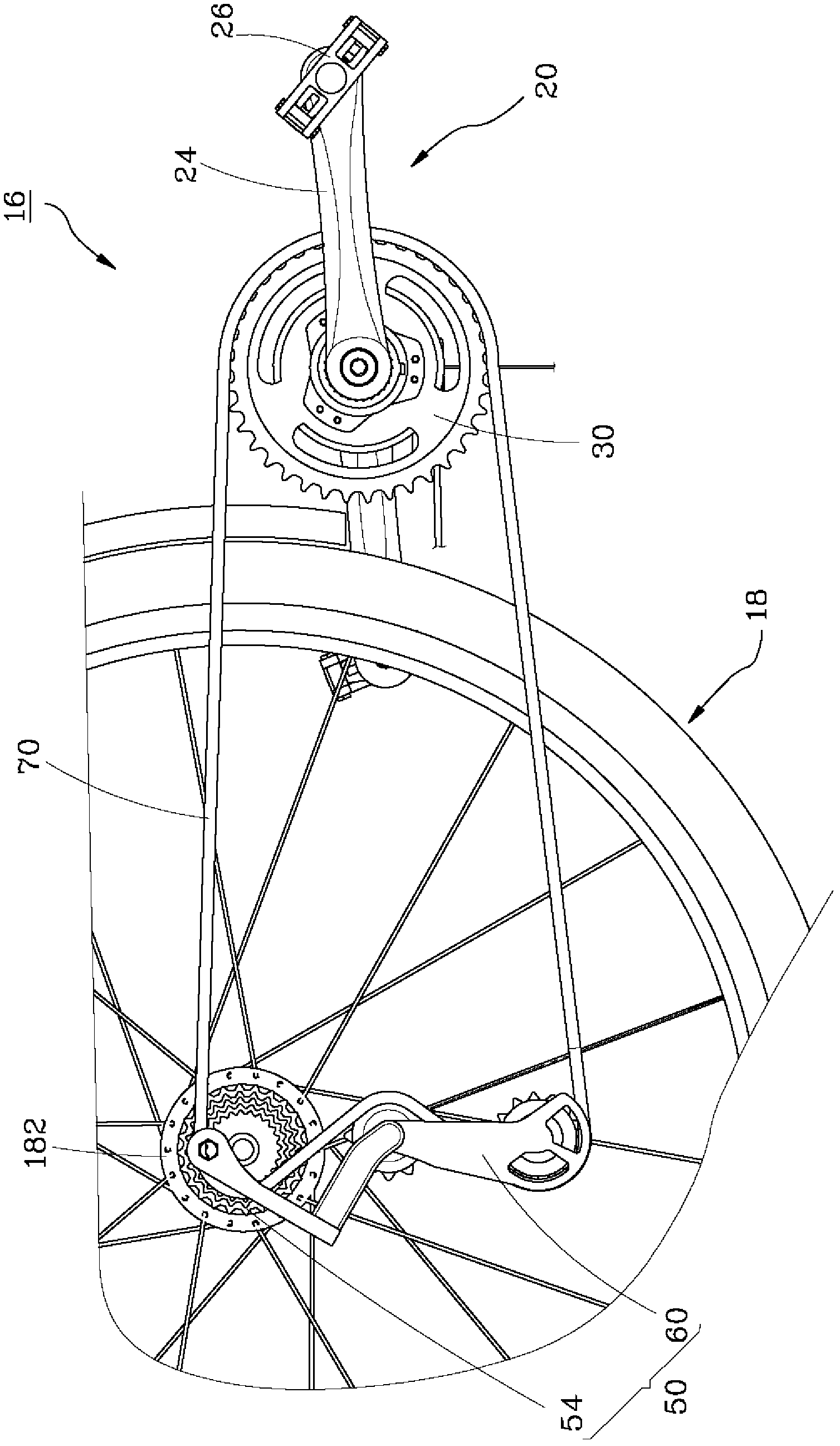 Outer speed change mechanism of electric bicycle