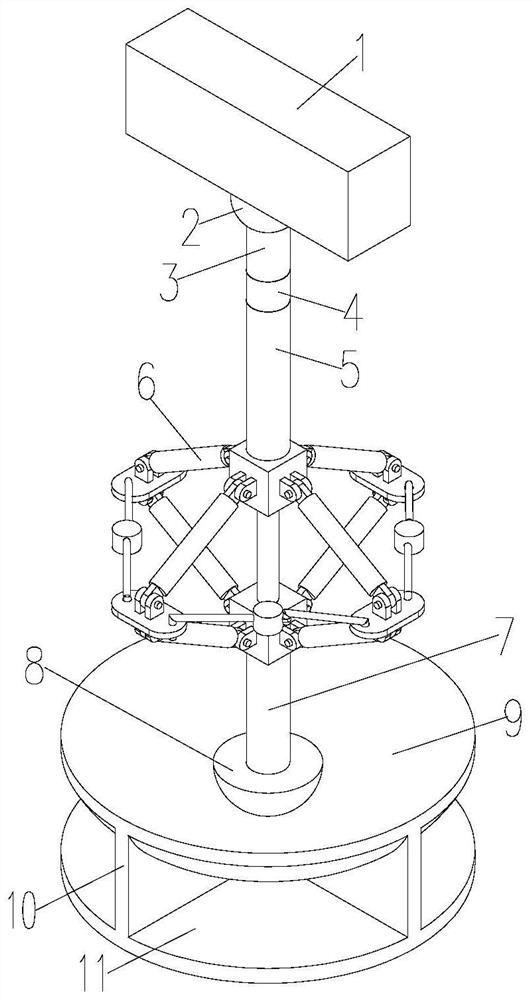 Centrifugal compound pendulum damping structure for super high-rise building and working method of centrifugal compound pendulum damping structure