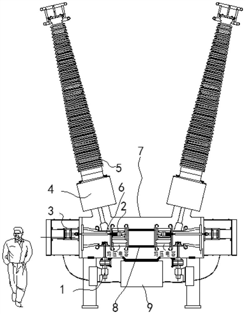 Compact high-pressure tank type rapid mechanical combination switchgear