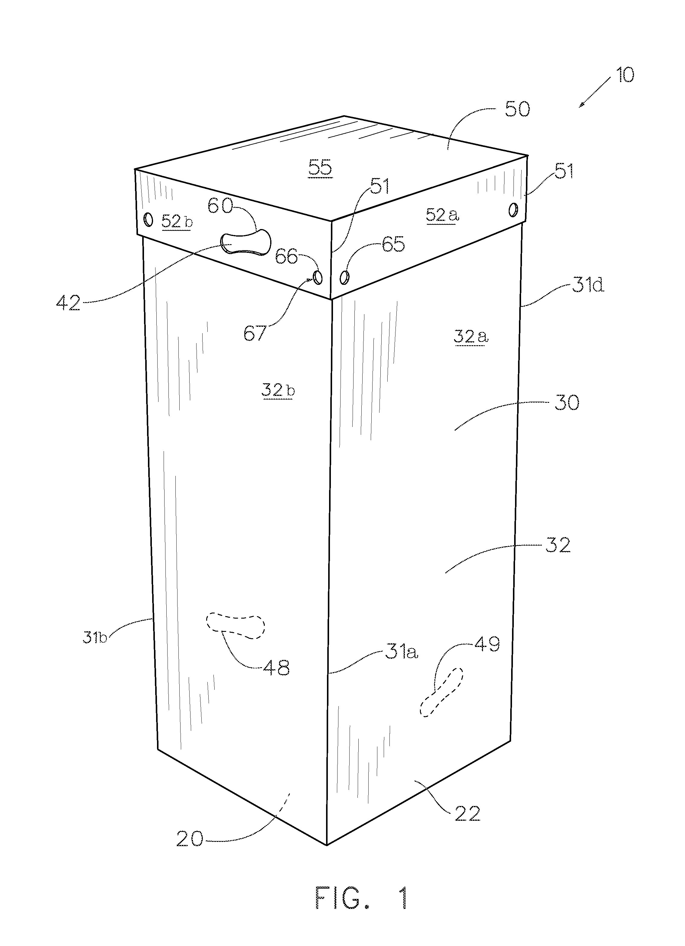 Shipping container with grips and locking ports