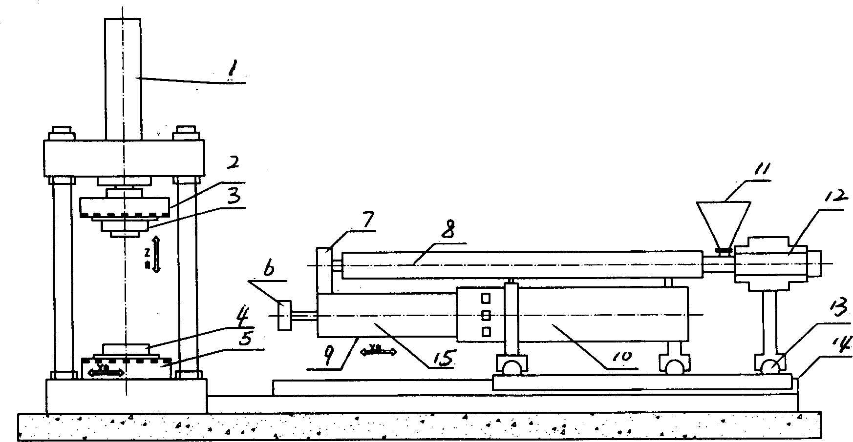 Apparatus and process for forming low-pressure and large-capacity digital-controlled extruding pouring plastic