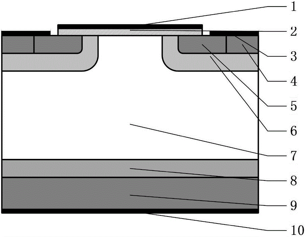 Silicon carbide vertical insulated gate bipolar transistor and production method thereof