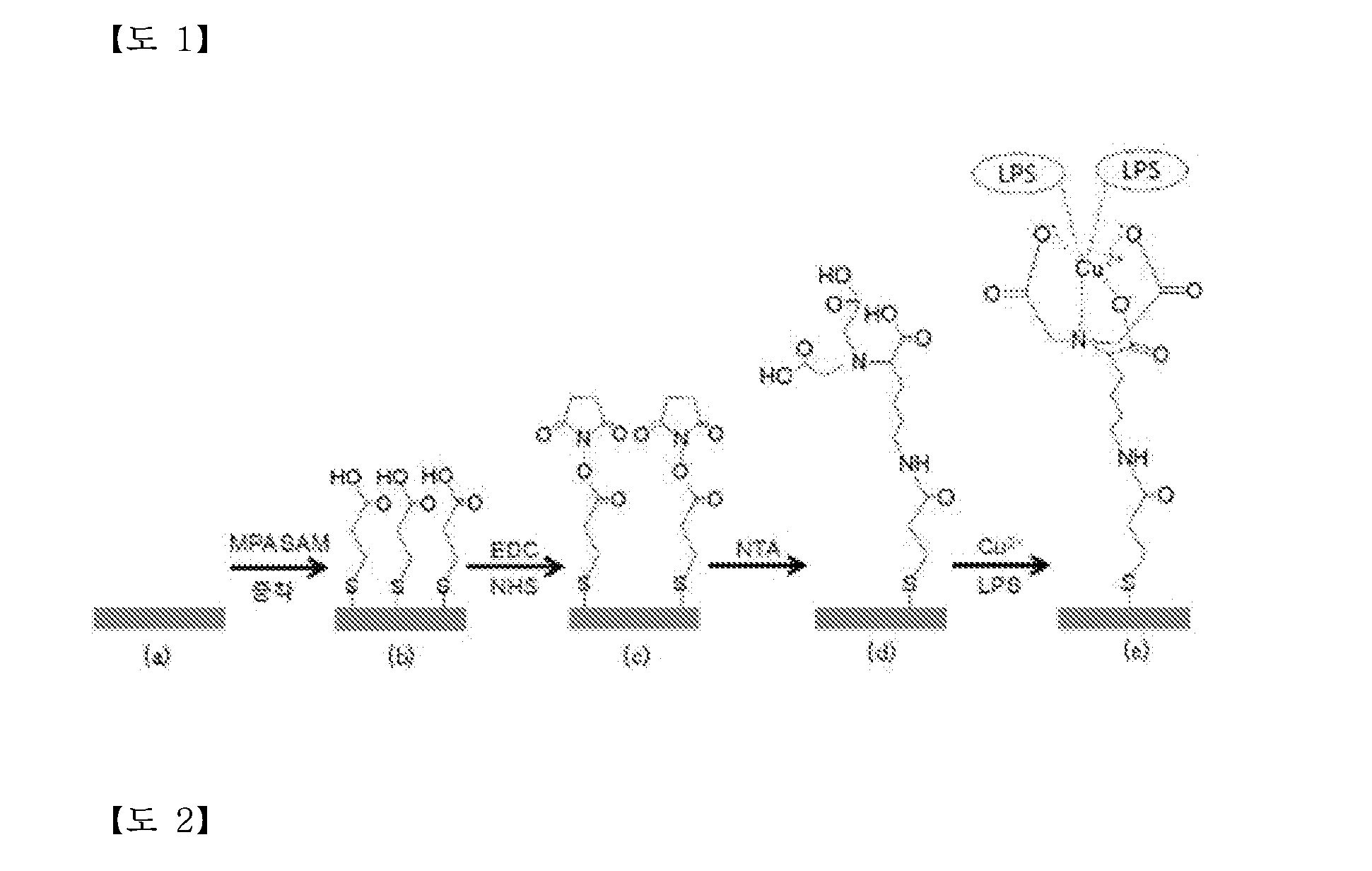 Electrode for biosensor for lps detection, a method for producing it and a method for regenerating it