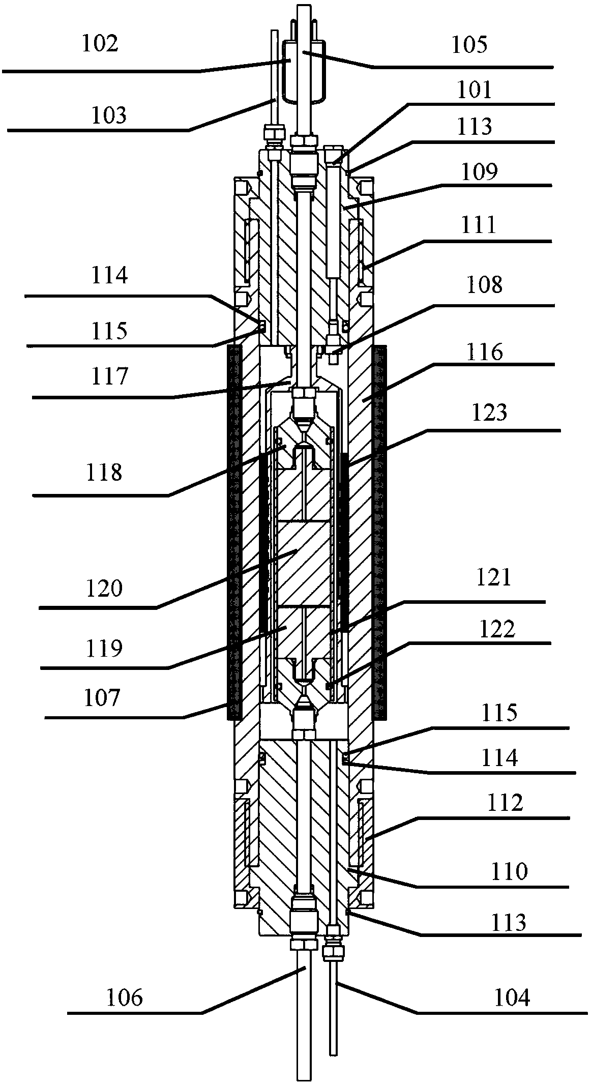 Variable temperature and variable pressure probe for nuclear magnetic resonance detection, and nuclear magnetic resonance detection method