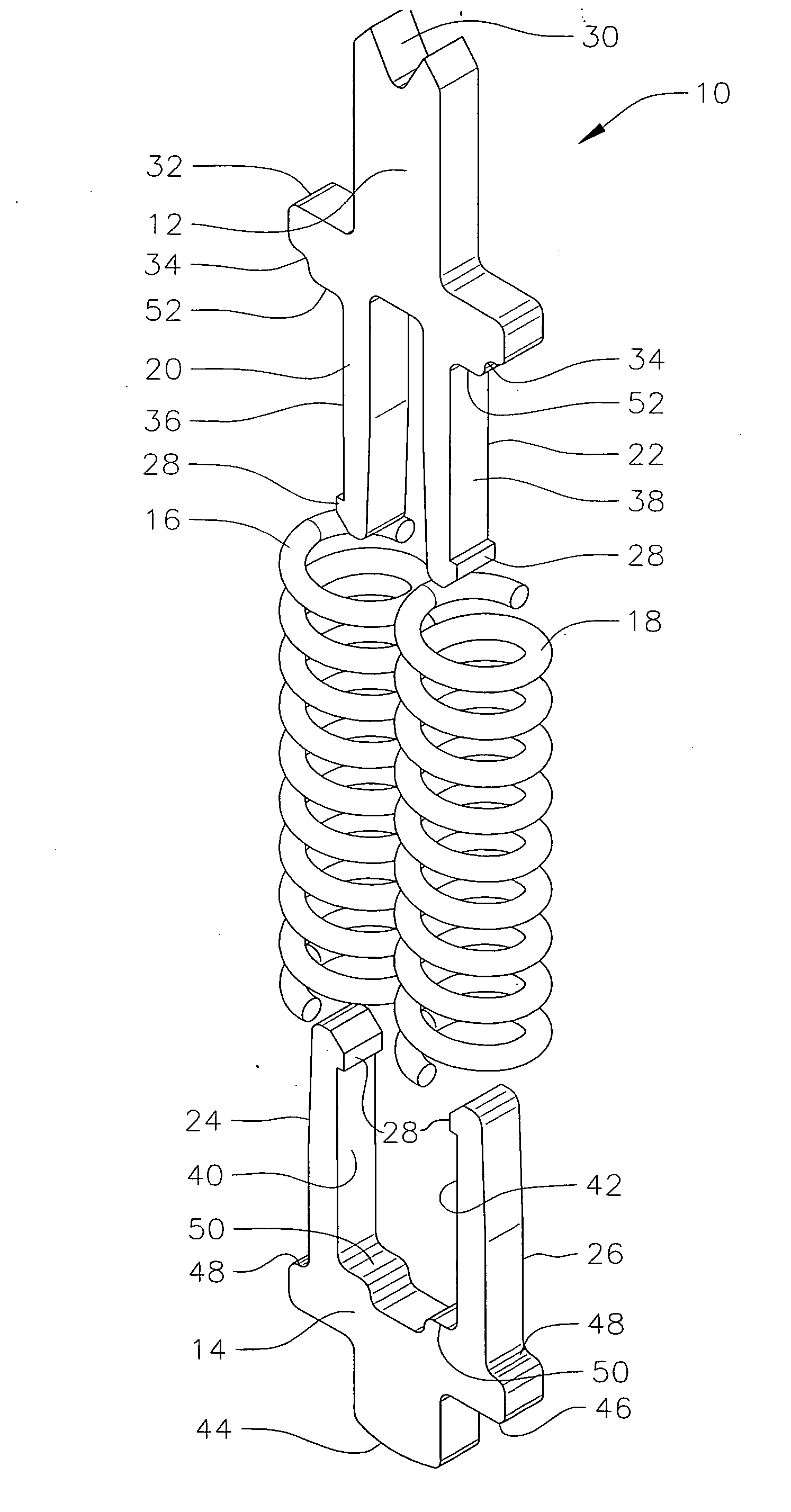 Electrical contact probe with compliant internal interconnect
