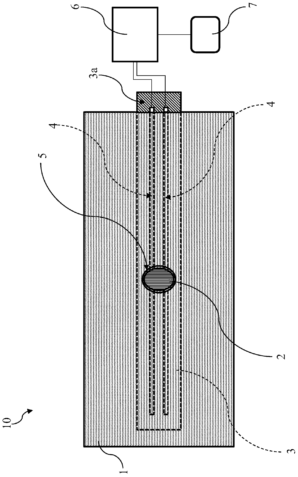 Fabric and article with LED embedded therein and related production process