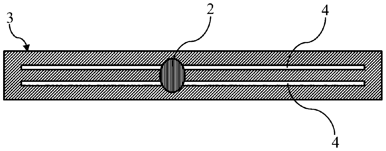Fabric and article with LED embedded therein and related production process