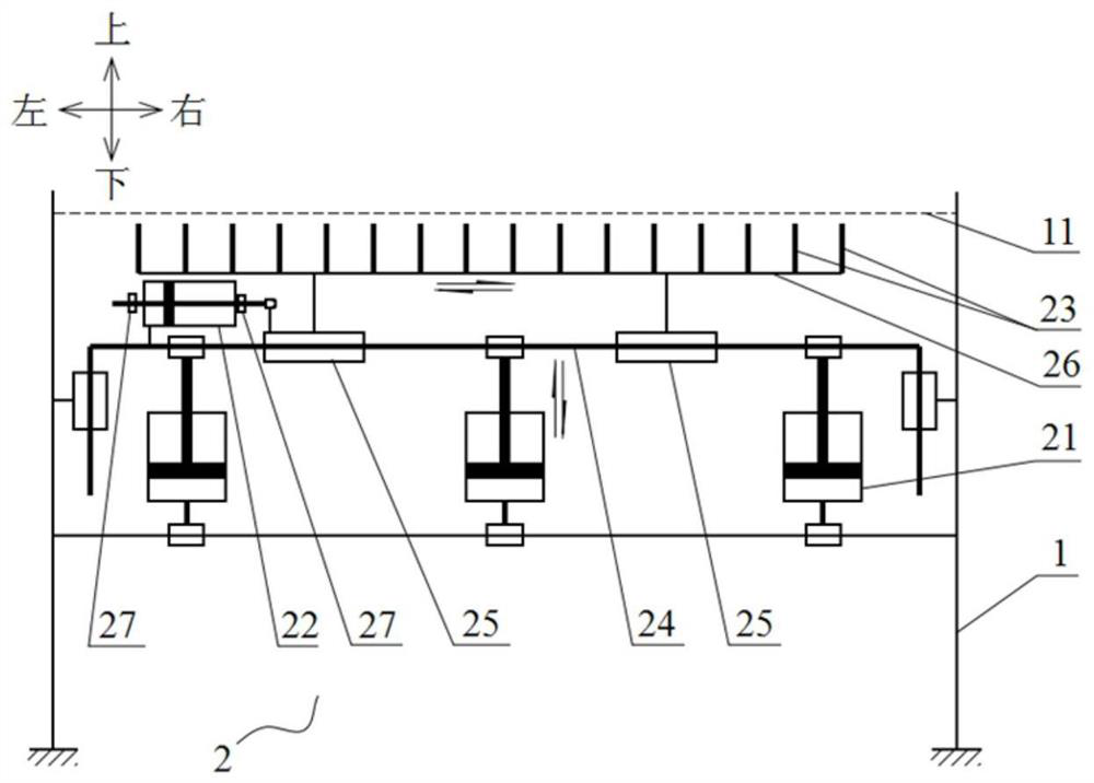 A mechanical blank assembly device for side-pressed bamboo laminated timber infinitely long laminates