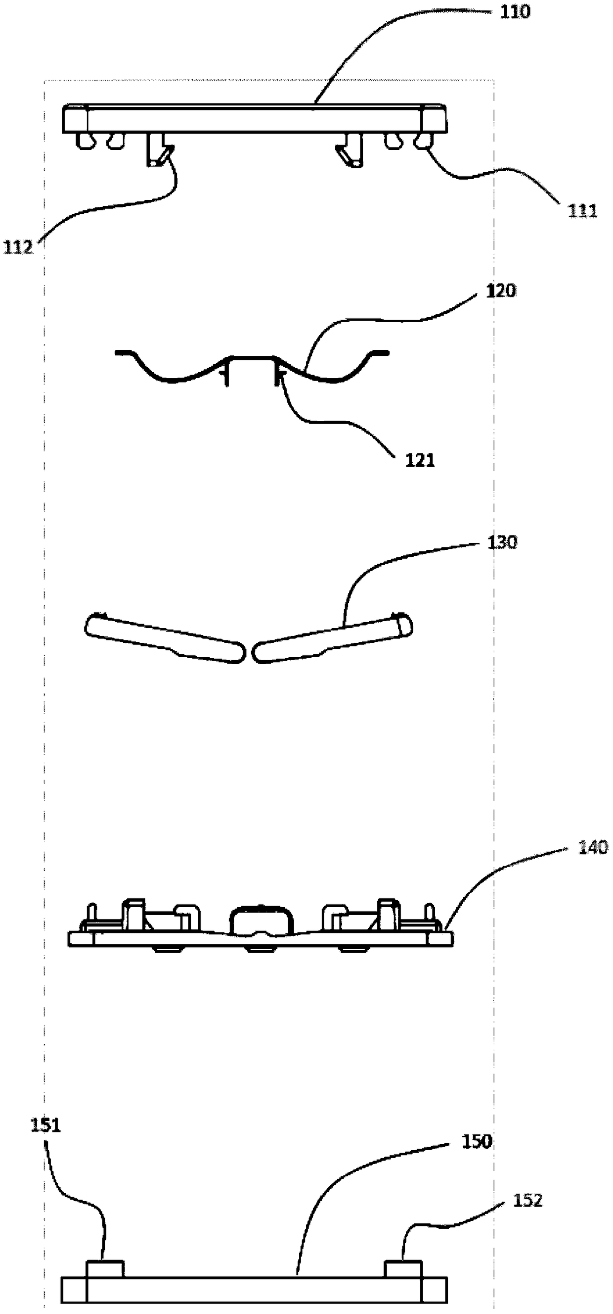 An ultra-thin key switch structure with a sense of pressing steps