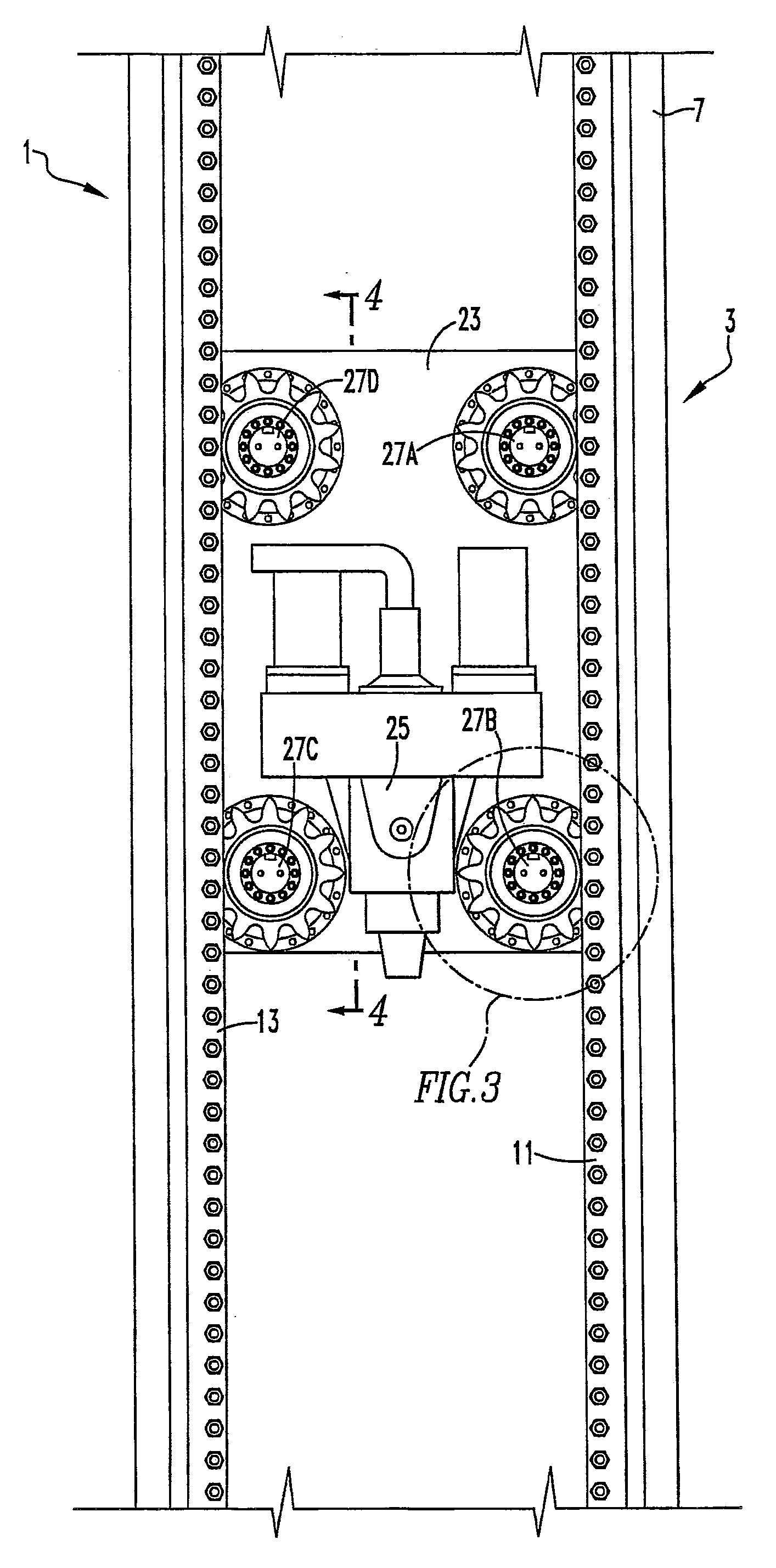 Track and Sprocket Drive for Drilling